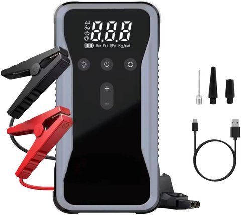 Пускозарядное устройство S3 10400 мАч &bull; Автомобильный Jump Starter 12V с компрессором, USB-C, цифровым дисплеем и LED/SOS 58745 фото